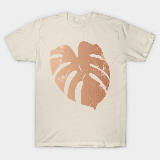 Monstera Leaf with boho pattern T-Shirt by JDP Designs